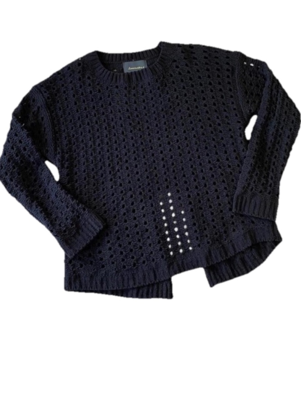 Lovemarks Juniors Super Soft and Cozy Black Sweater with Back Slit Size Medium